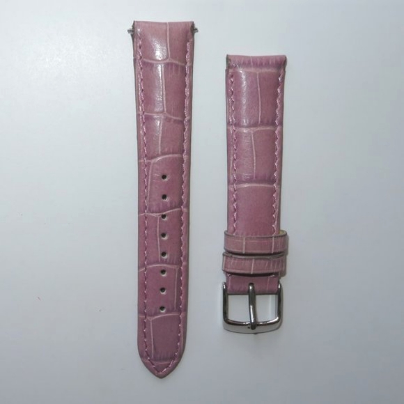 18mm Croc Embossed Mauve Pink Leather Watch Strap Replacement Band - Picture 3 of 12